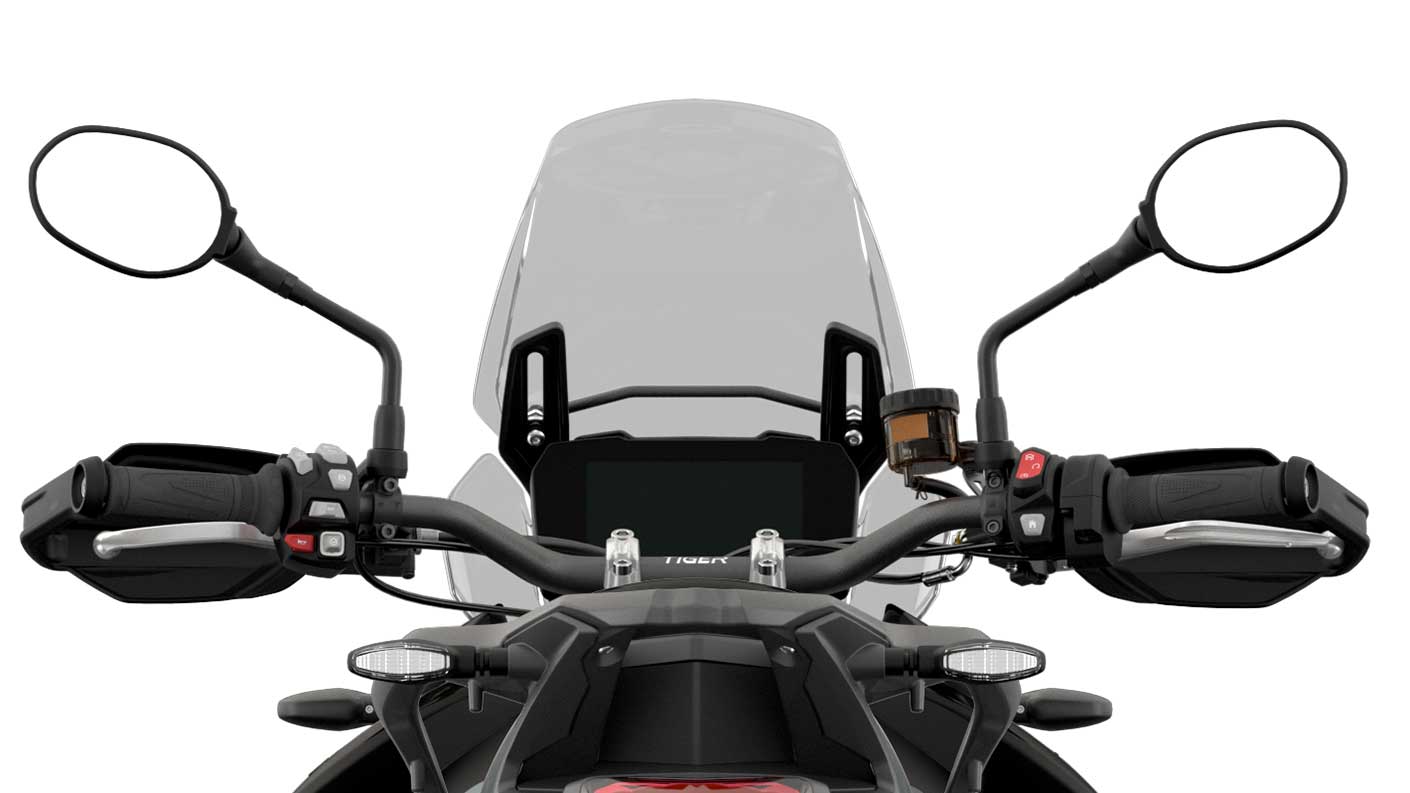 CGI close-up of Tiger 900 GT Low TFT instruments