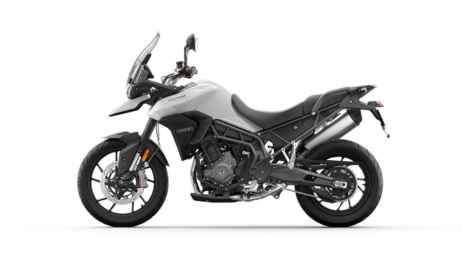 Left Hand side CGI of a Triumph Tiger 900 in Pure White