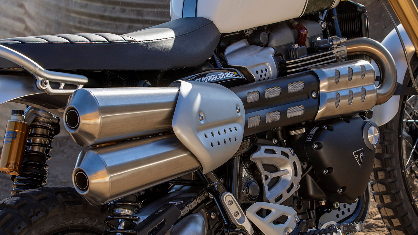 Triumph Scrambler 1200 sculpted exhaust system