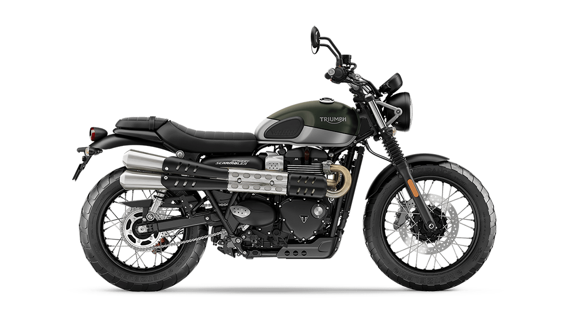 Triumph Street Scrambler matt khaki and aluminium silver