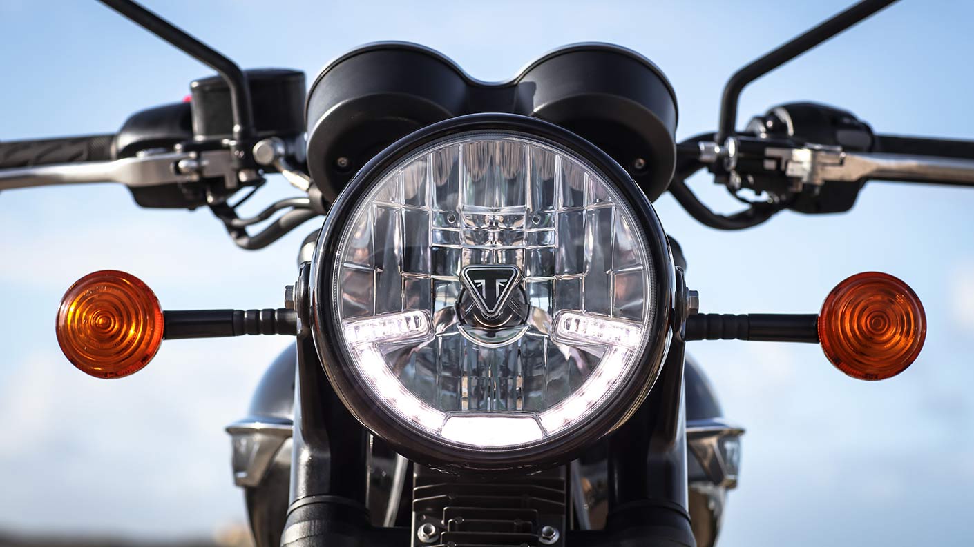 Daytime running light on triumph bonneville T120 motorcycle