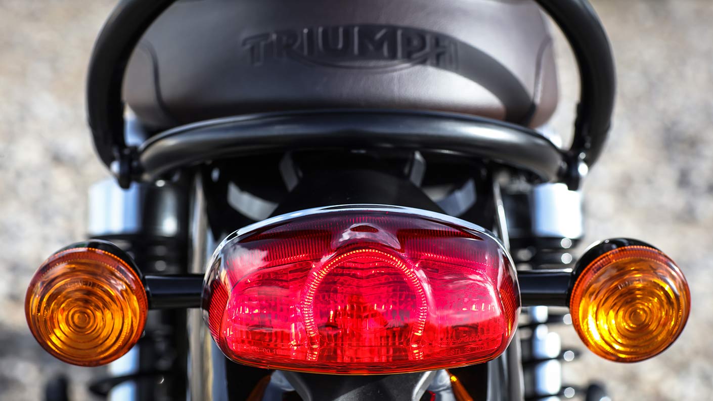 rear light on T120 motorcycle